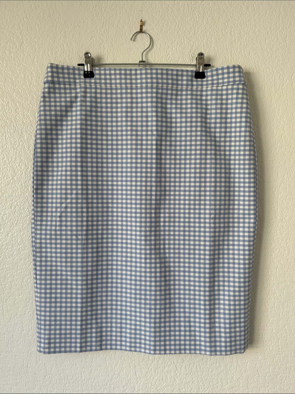 J. Crew Light Blue and White No 2 Pencil Skirt